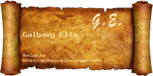 Galbavy Ella névjegykártya